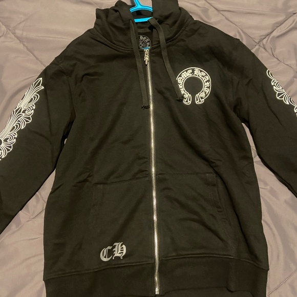 Chrome Hearts Horseshoe Floral Cross-Sleeve Zip Up - Picture 1 of 4